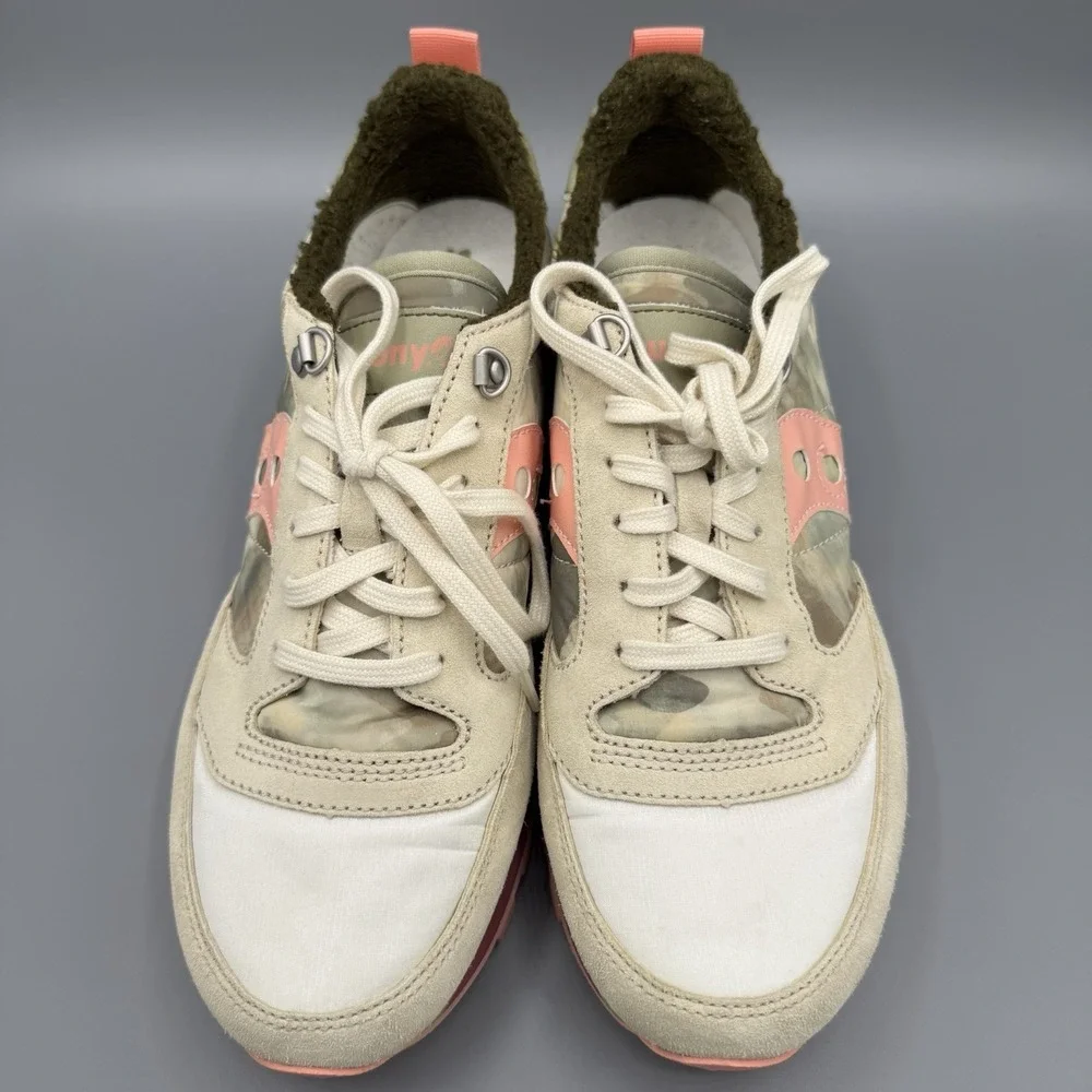 Saucony Jazz Triple S605812 Mountain Green Peach Retro Shoes Womens Size 10